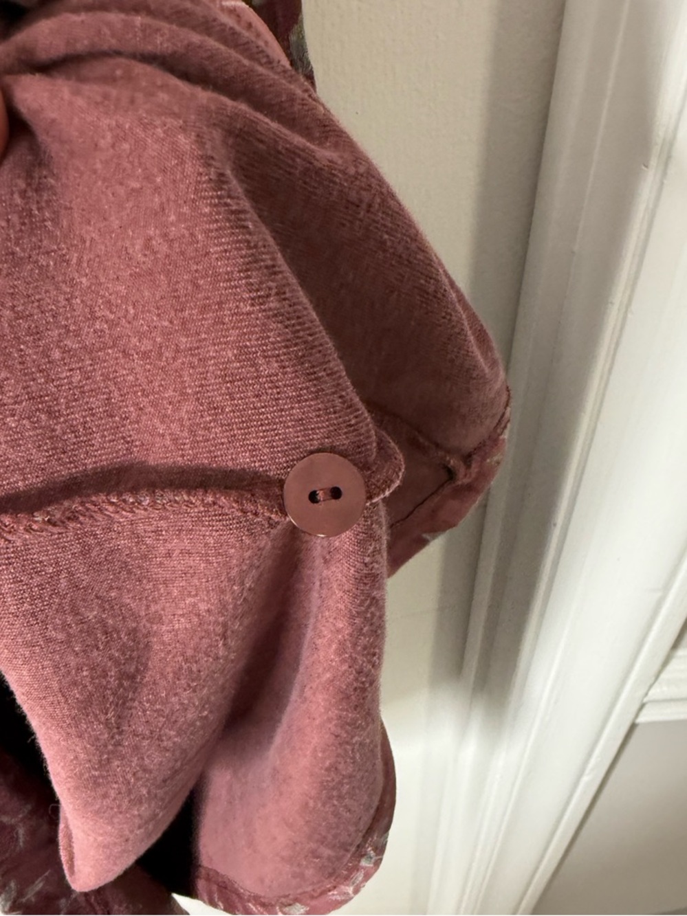 L.L. Bean Rose-Mauve Floral Button-Front Long Dress Textured - Picture 4 of 6